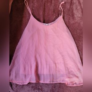 Medium pastel pink flowy top